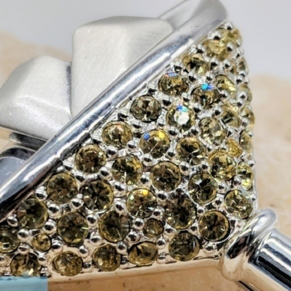 NAPIER Vintage Martini Glass pin Brooch - Picture 2 of 8